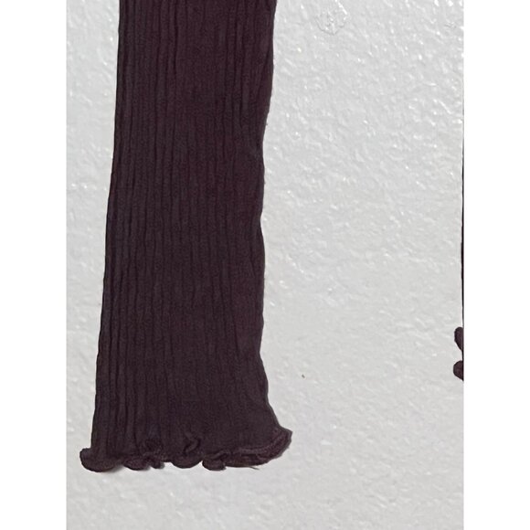 Talbots Top XL Pull Over Brown Lace Trim 60% Pima Cotton 40% Modal Ribbed Y2K - Picture 7 of 15